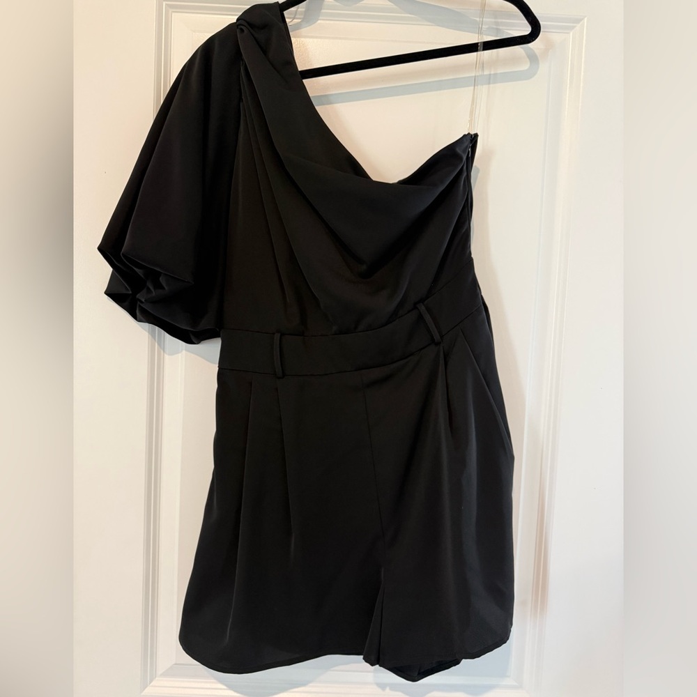 Black One-Shoulder Romper
